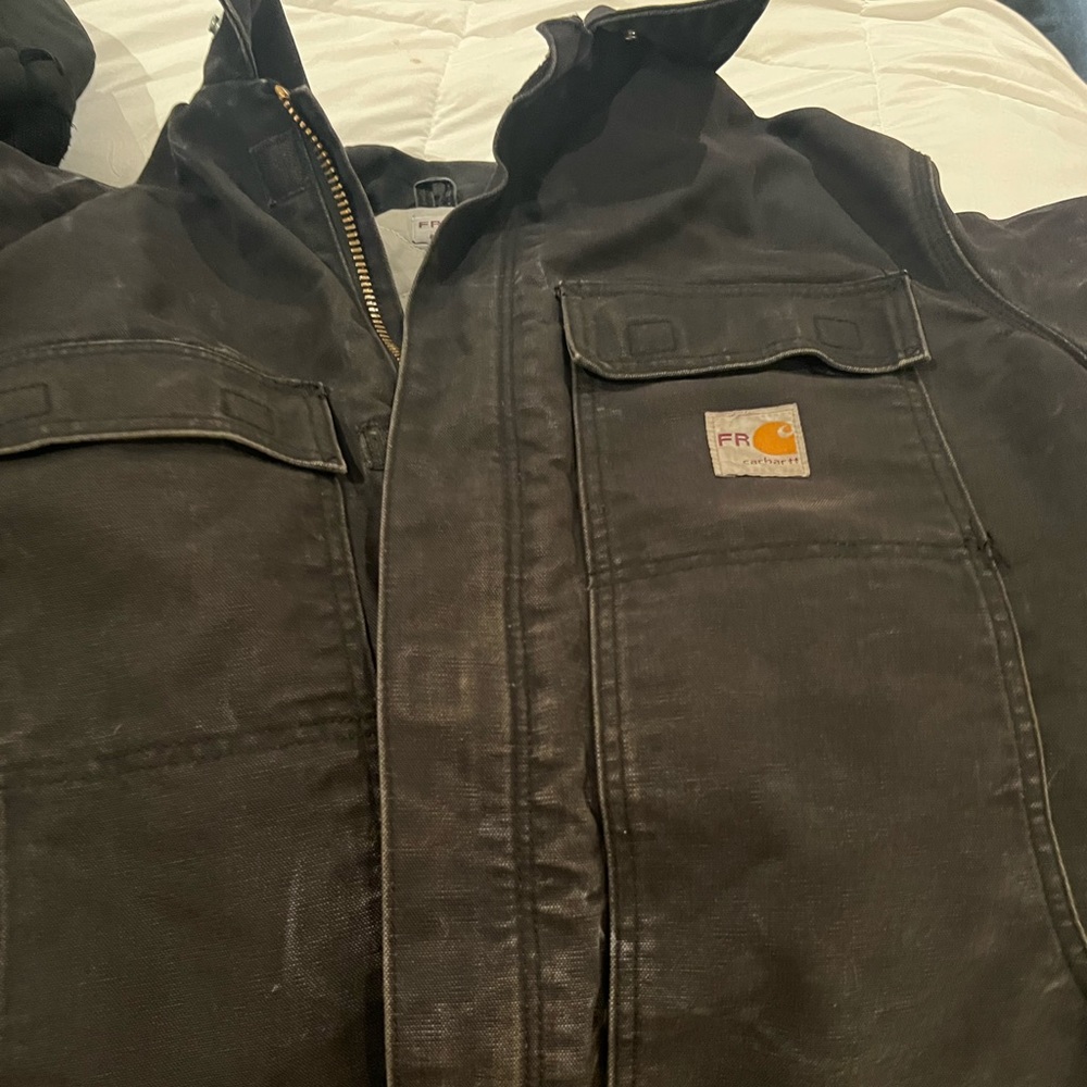 Black FR Carhartt heavy jacket-Large tall